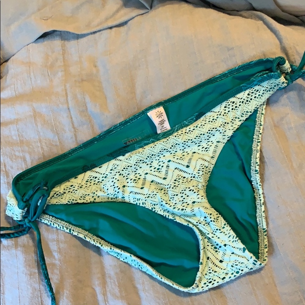 Athleta lace eyelet seafoam green bikini bottom